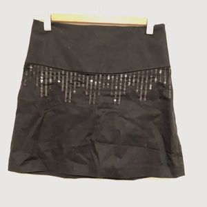 Free People Black Sequin Mini Skirt Size 2
